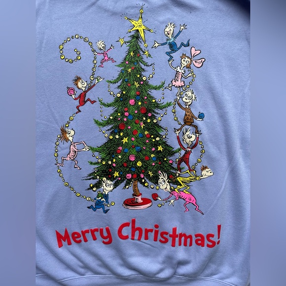Dr Seuss The Grinch Christmas sweatshirt periwinkle xl Max the dog Cindy Lou Who - Picture 7 of 17